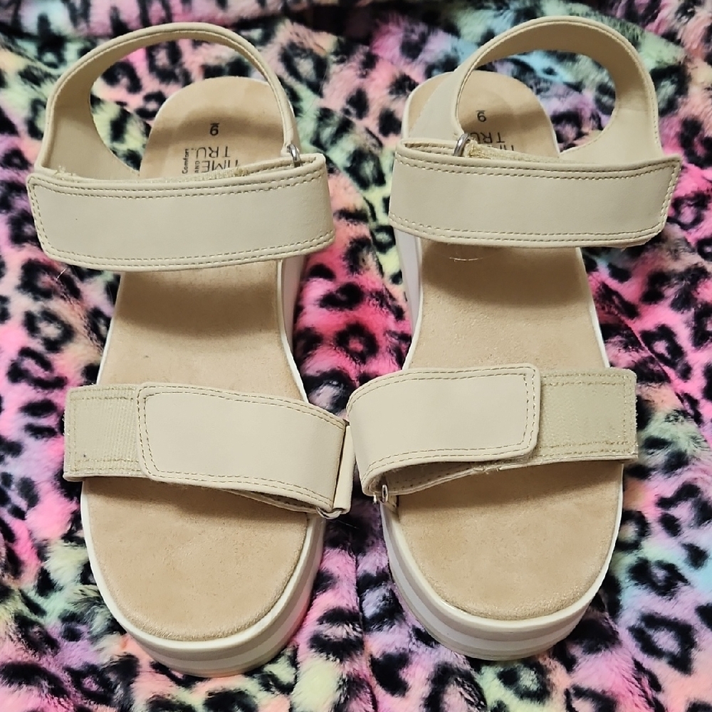 Time and Tru Tan Sandals